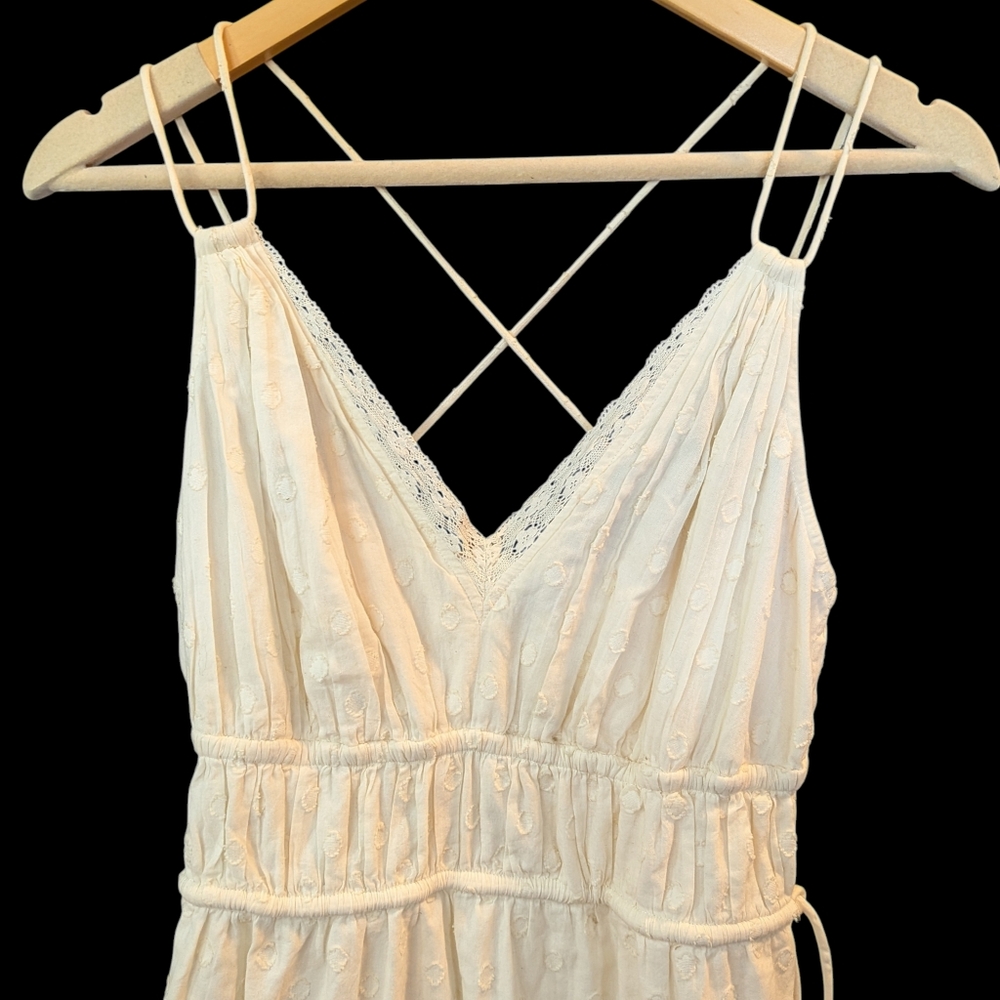Ulla Johnson Freya Circle Jacquard Tiered Cotton Ivory Cream Dress ... Size 4 - Picture 7 of 11